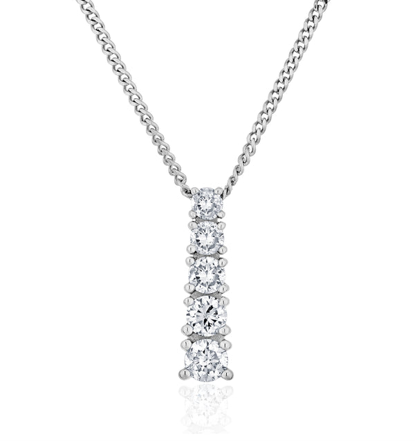 Lab Diamond Life Journey Pendant Necklace 0.25ct H/Si 9K White Gold